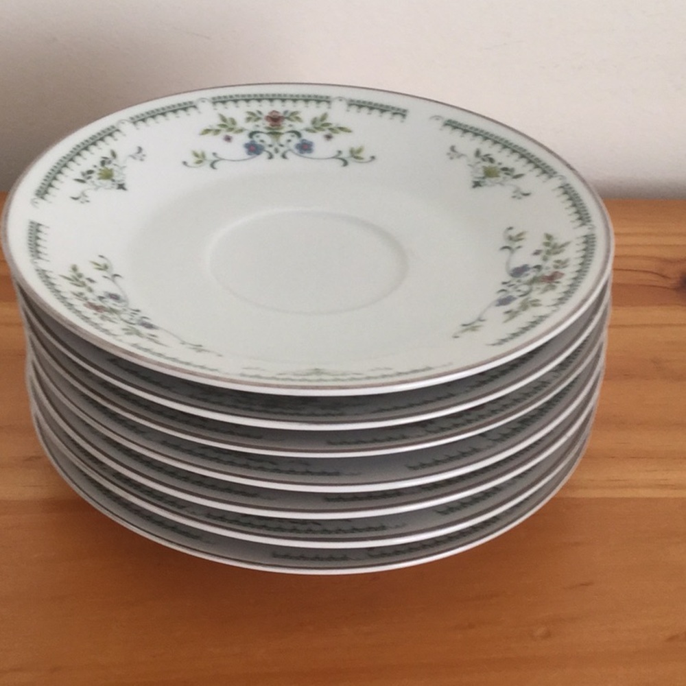 Set of 7 international China coffee tea plates